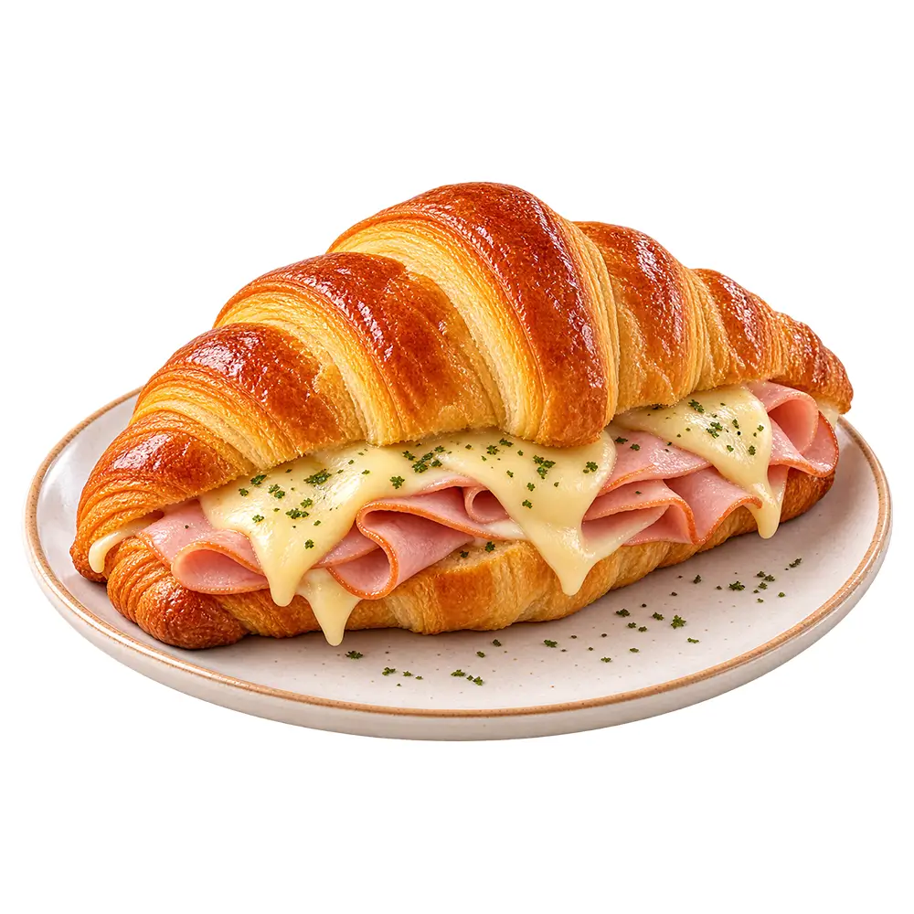 Croissant de jamón y queso